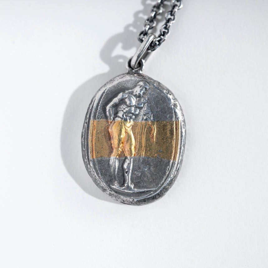 Olithica - Silver and Gold Hercules Pendant #2 Silver Pendant Necklace Day in the Life Gallery 