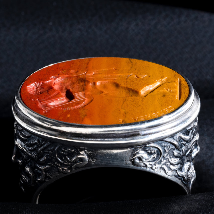 Olithica - Silver and Jasper Hermes Ring Silver Ring Day in the Life Gallery
