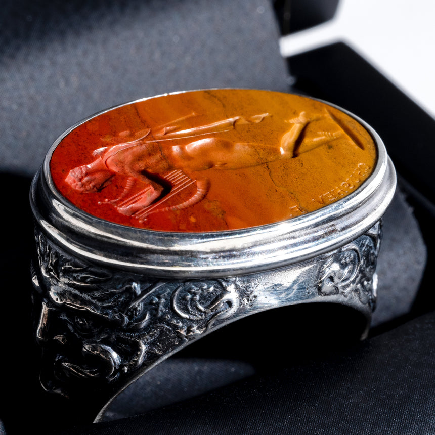 Olithica - Silver and Jasper Hermes Ring Silver Ring Day in the Life Gallery