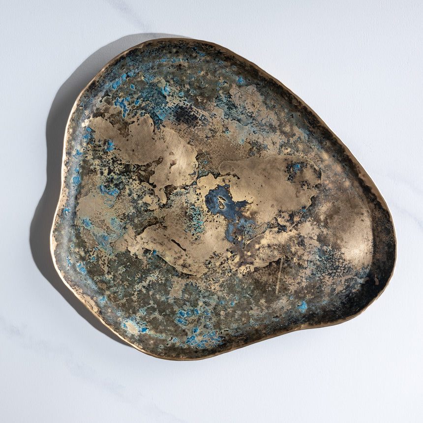 Sara Thompson - Brass "Chirality" Object, Flat Bronze Vessel Day in the Life Gallery