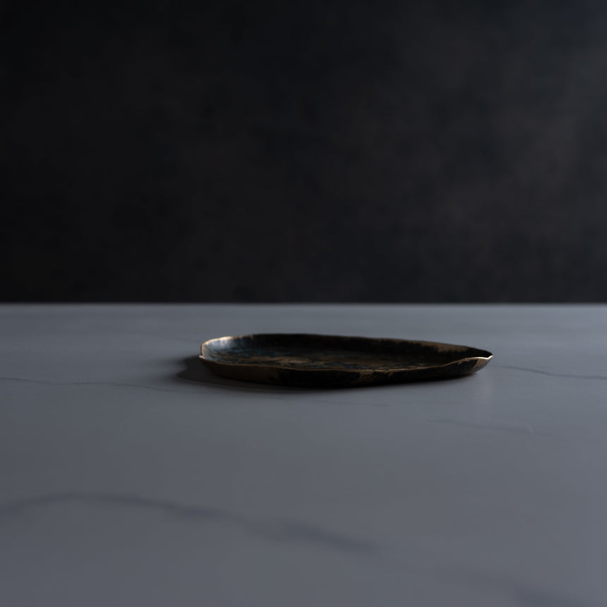 Sara Thompson - Brass "Chirality" Object, Flat Bronze Vessel Day in the Life Gallery