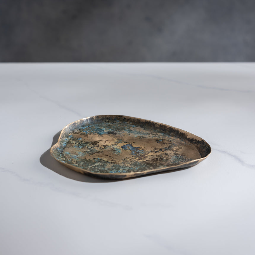 Sara Thompson - Brass "Chirality" Object, Flat Bronze Vessel Day in the Life Gallery