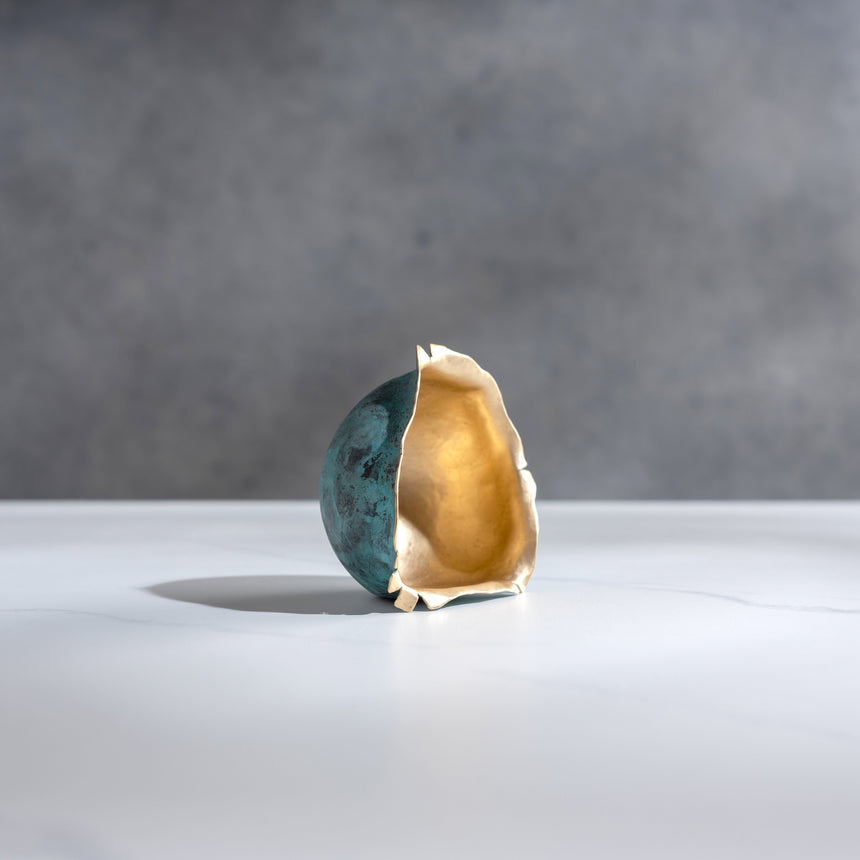 Sara Thompson - Brass "Chirality" Object, Round Bronze Vessel Day in the Life Gallery