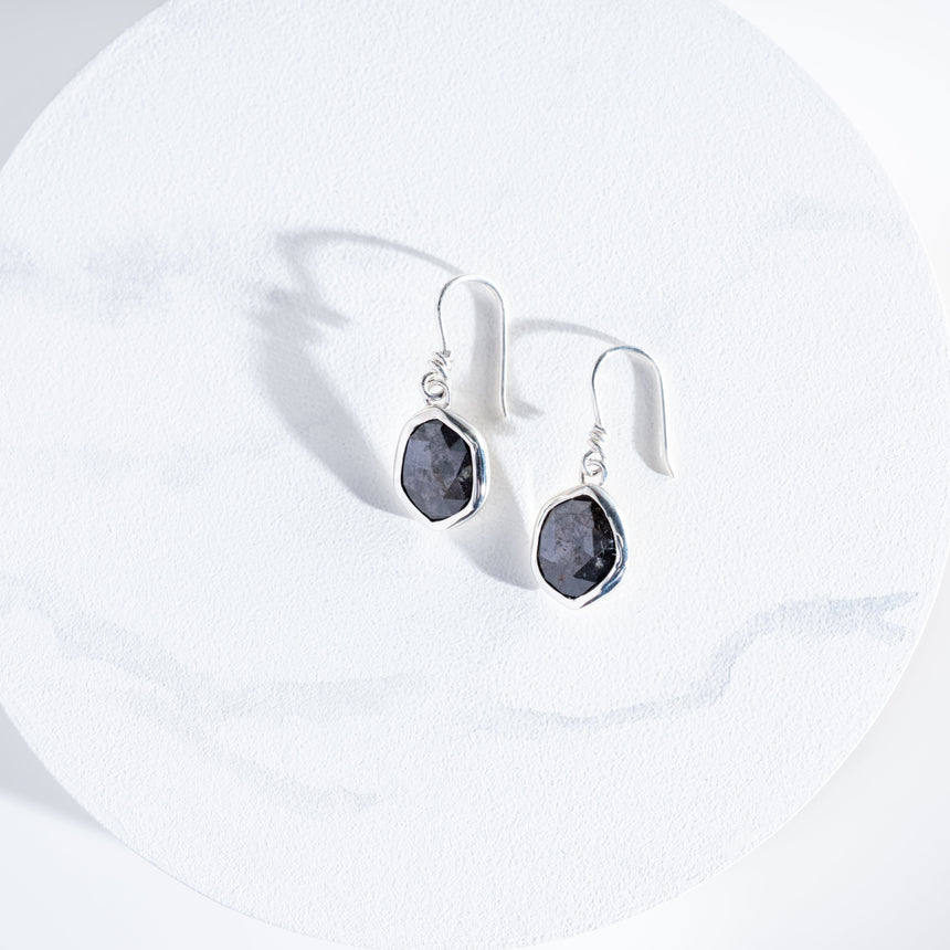 Sara Thompson - Grey Sapphire Earrings Earring Day in the Life Gallery