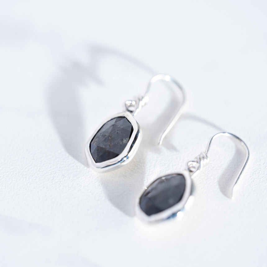 Sara Thompson - Grey Sapphire Earrings Earring Day in the Life Gallery