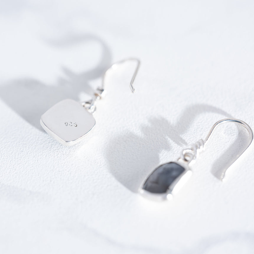 Sara Thompson - Light Grey Sapphire Earrings Earring Day in the Life Gallery