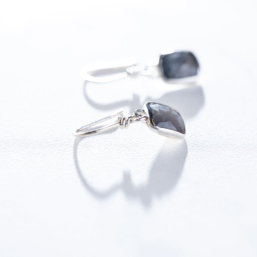 Sara Thompson - Light Grey Sapphire Earrings Earring Day in the Life Gallery