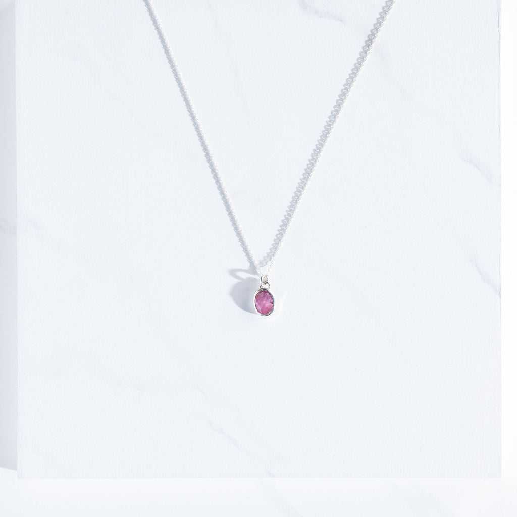 Sara Thompson - Oval Pink Sapphire Necklace – Day in the Life Gallery and  Design Studio