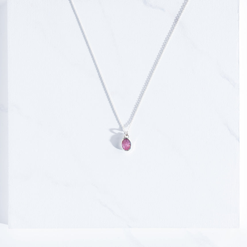 Sara Thompson - Oval Pink Sapphire Necklace Necklace Day in the Life Gallery