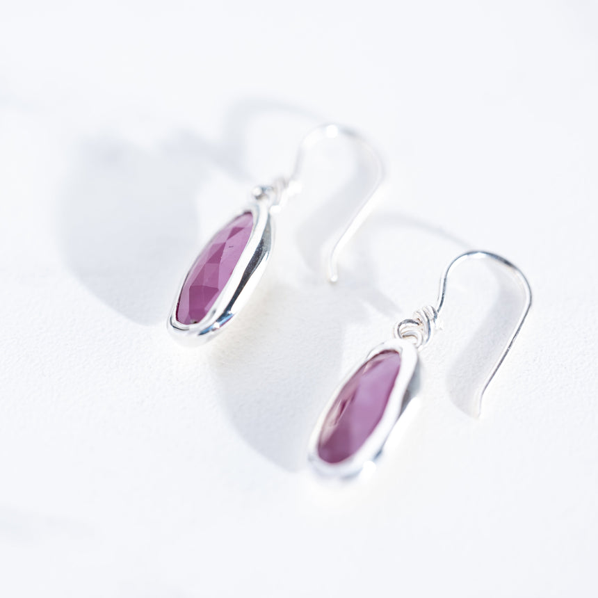 Sara Thompson - Pink Sapphire Earrings Earring Day in the Life Gallery