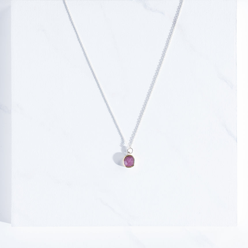Sara Thompson - Round Pink Sapphire Necklace Necklace Day in the Life Gallery