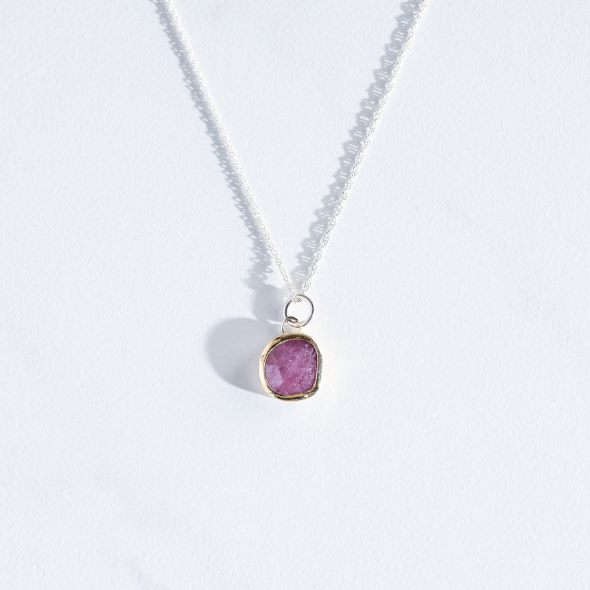 Sara Thompson - Round Pink Sapphire Necklace Necklace Day in the Life Gallery