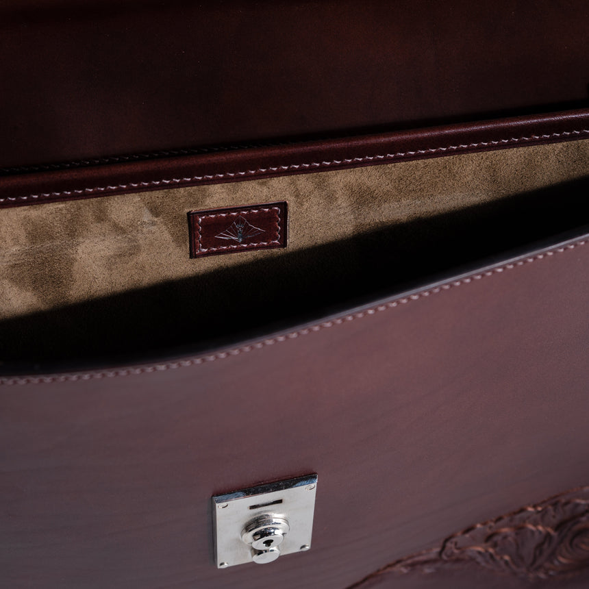 Takeshi Yonezawa - Handtooled Leather Briefcase Briefcase Day in the Life Gallery