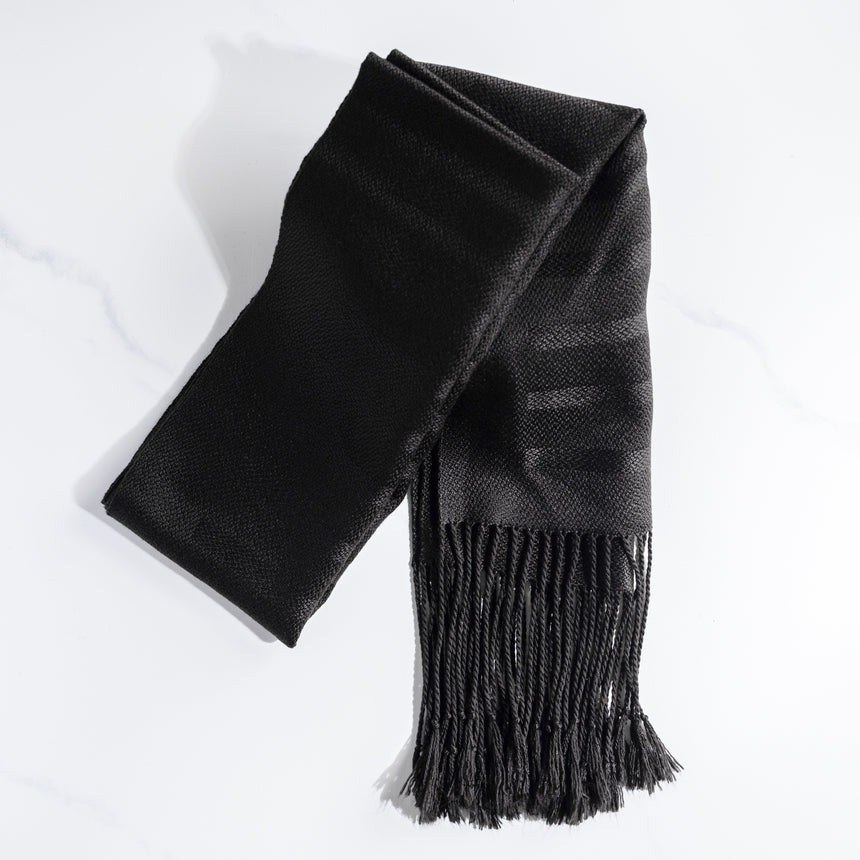 Tom Poirier - Handwoven Black Tencel Scarf Scarf Day in the Life Gallery