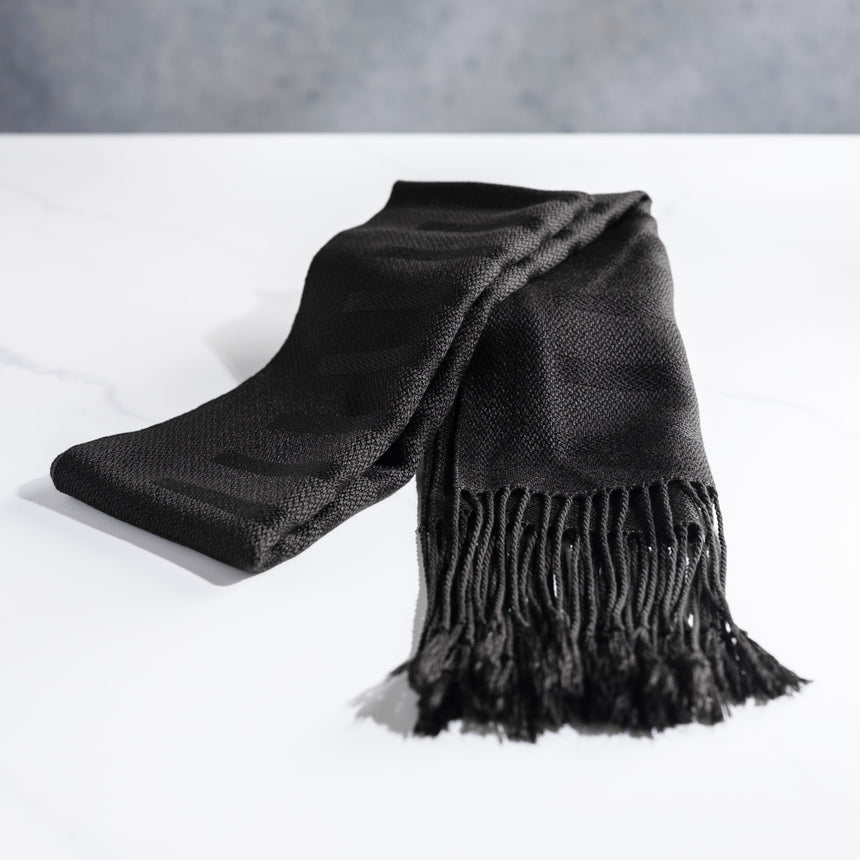 Tom Poirier - Handwoven Black Tencel Scarf Scarf Day in the Life Gallery