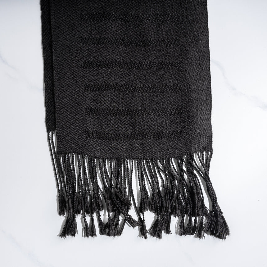 Tom Poirier - Handwoven Black Tencel Scarf Scarf Day in the Life Gallery 