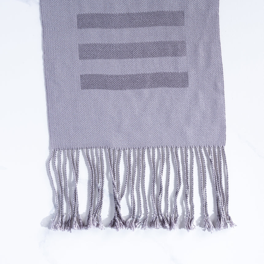 Tom Poirier - Handwoven Grey Scarf Scarf Day in the Life Gallery