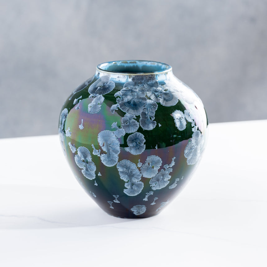 AJ Evansen - Dark Green and Blue Vessel 2 Ceramic Vessel Day in the Life Gallery 