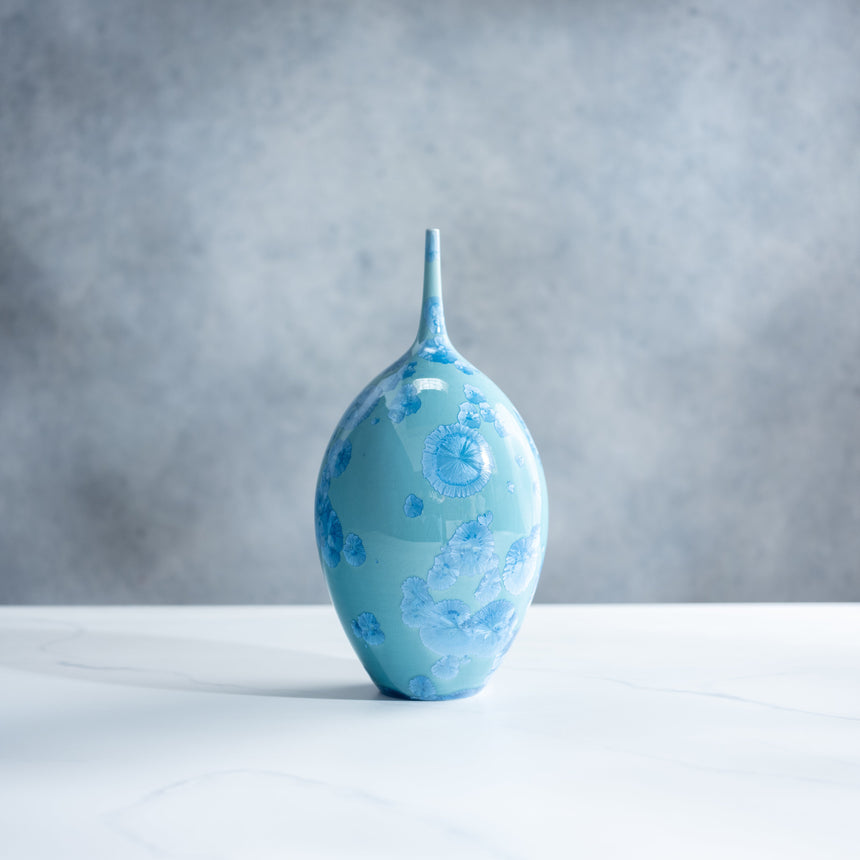 AJ Evansen - Large Aqua Vase Ceramic Vessel Day in the Life Gallery 