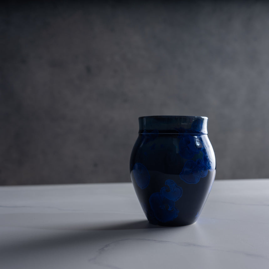 AJ Evansen - Round Blue Vase Ceramic Vessel Day in the Life Gallery 