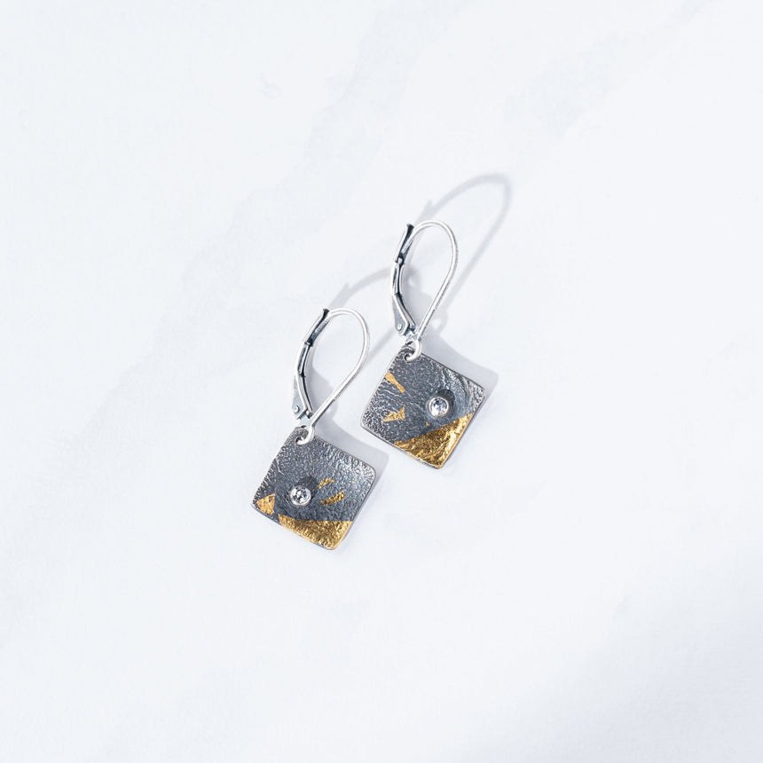 Ashley May - Bi-metal Square Earrings Earring Day in the Life Gallery 