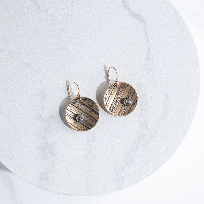 Ashley May - Brass Dome Horizon Earrings Earring Day in the Life Gallery 