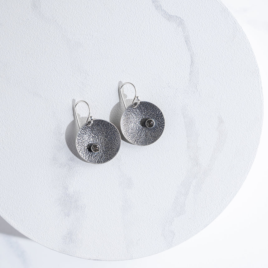 Ashley May - Silver Disk Earrings Earring Day in the Life Gallery 