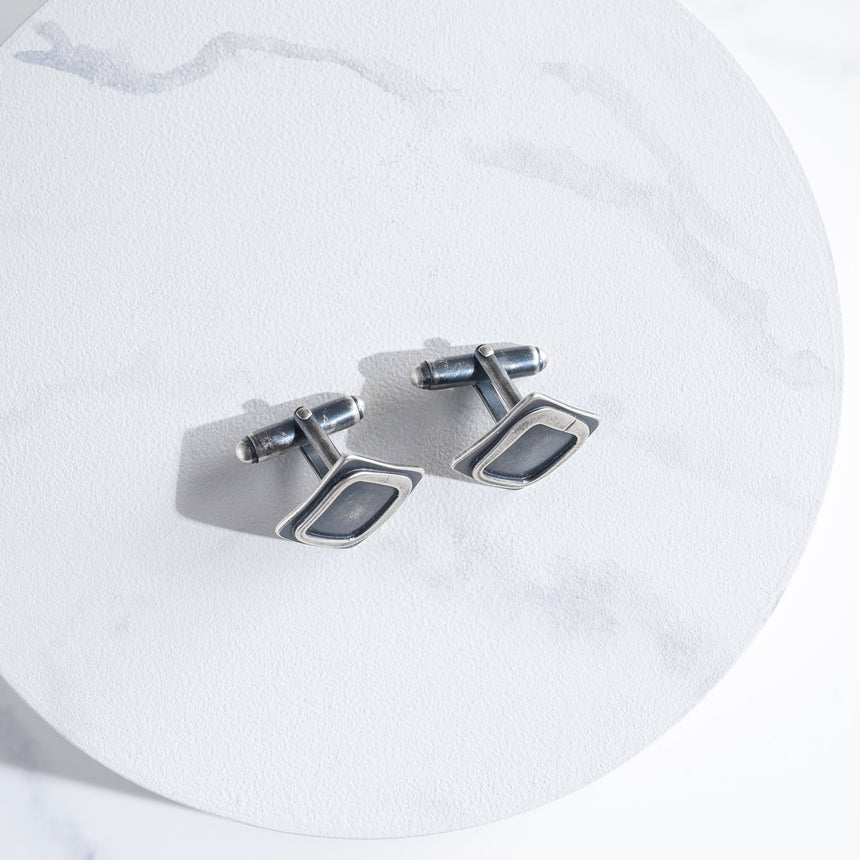 Ashley May - Silver Square Frame Cufflinks Cufflink Day in the Life Gallery 