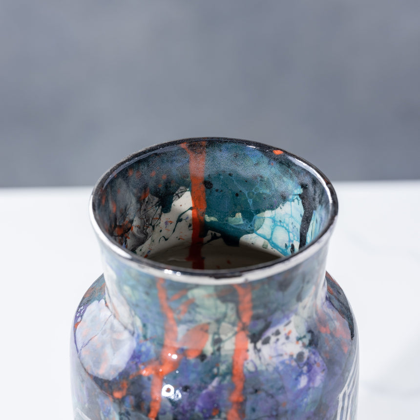 Brad Lamoureux - Colorful Vase with White Gold #3 Ceramic Vessel Day in the Life Gallery 