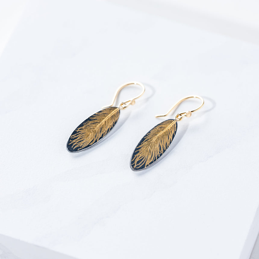 Edna Madera - N° 232 Feather Dangles (M) Earrings Day in the Life Gallery 
