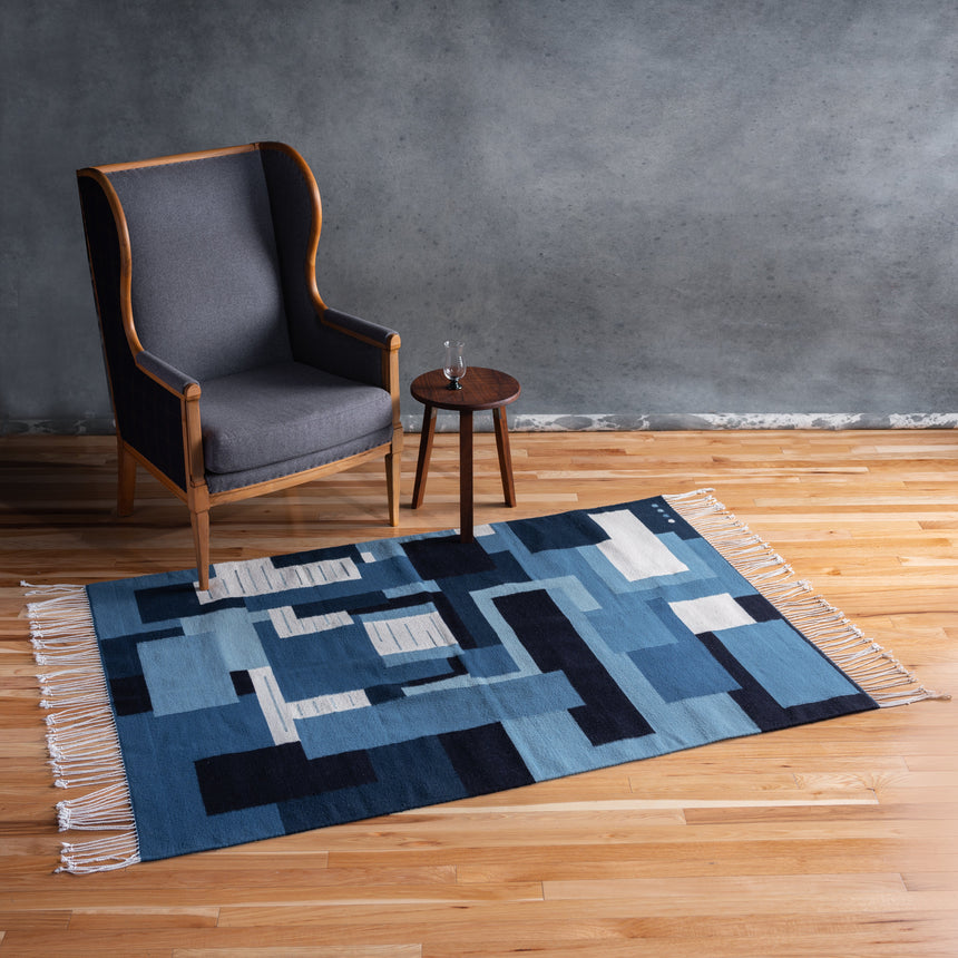Francisco Bautista - Bauhaus Rug (Blue) Rug Day in the Life Gallery 