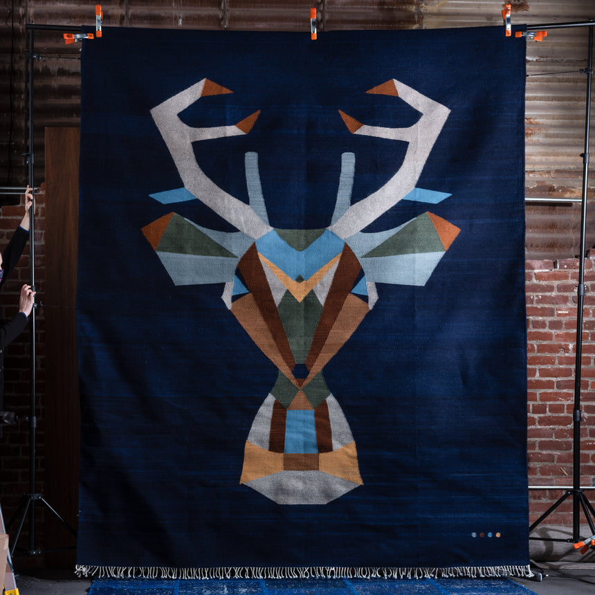 Francisco Bautista - Handwoven Stag Rug Rug Day in the Life Gallery 