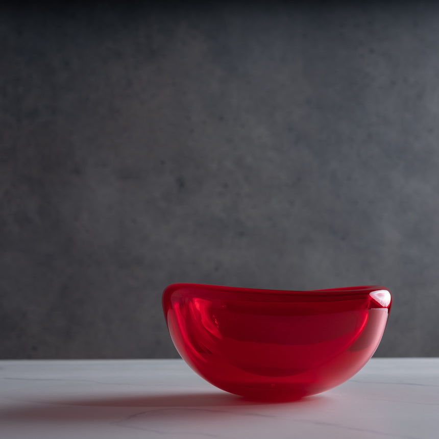 John Geci - Solid Red Eclipse Bowl Glass Bowl Day in the Life Gallery 