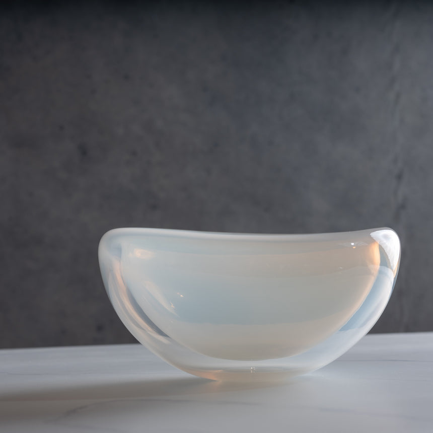 John Geci - Solid White Eclipse Bowl Glass Bowl Day in the Life Gallery 