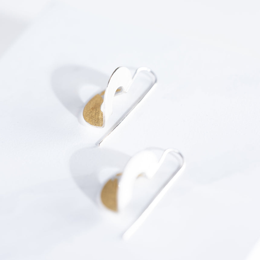 Marie-Hélène Rake - Silver and Gold Circle Earrings Earring Day in the Life Gallery 