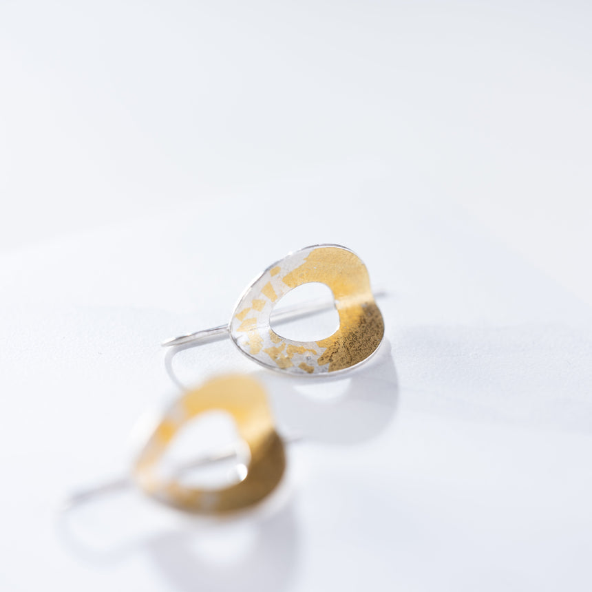 Marie-Hélène Rake - Silver and Gold Circle Earrings Earring Day in the Life Gallery 