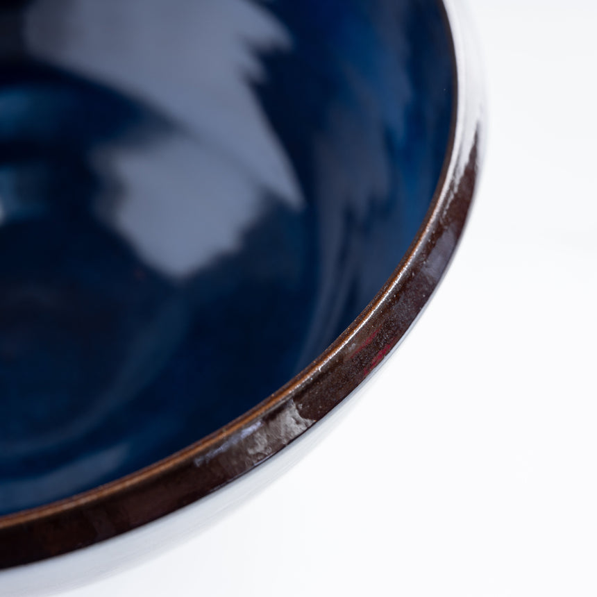 Michael Newsome - Beveled Blue Bowl Ceramic Bowl Day in the Life Gallery and Design Studio 