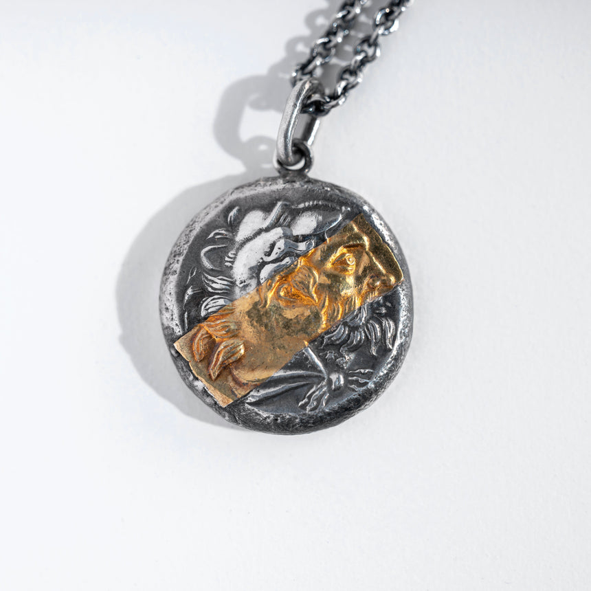 Olithica - Silver and Gold Hercules Pendant #1 Silver Pendant Necklace Day in the Life Gallery 