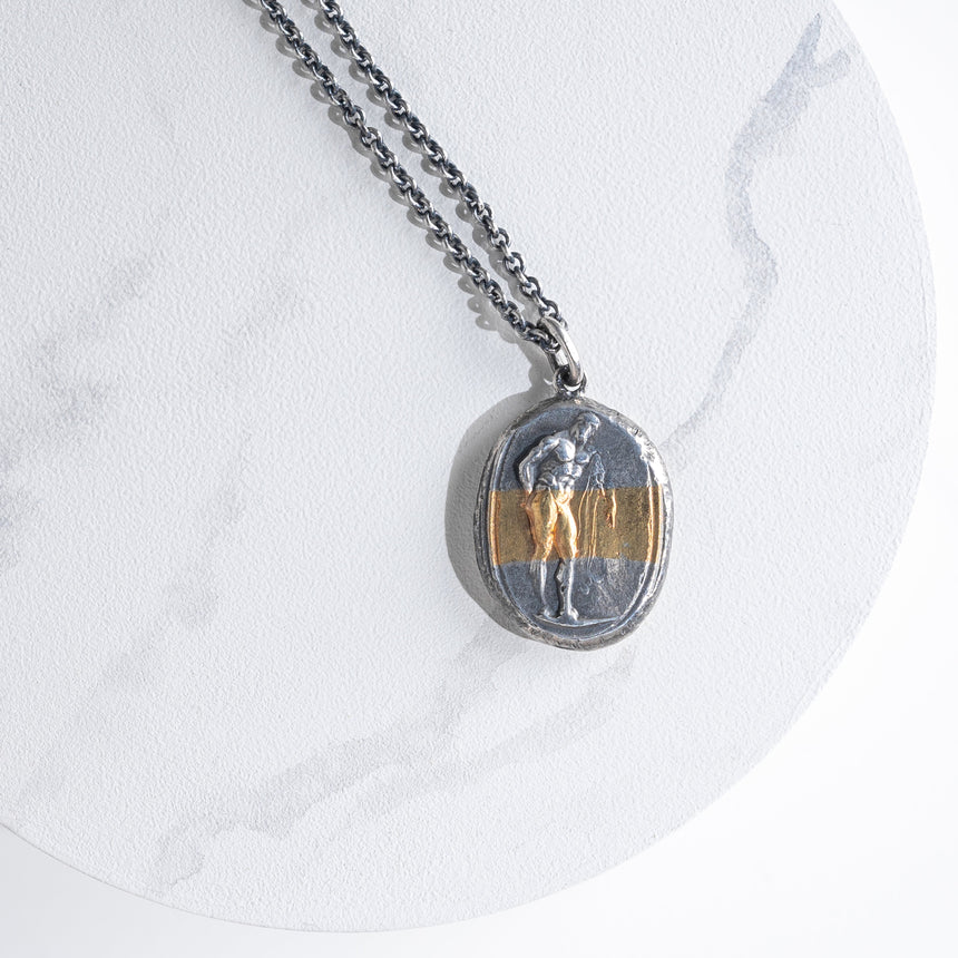 Olithica - Silver and Gold Hercules Pendant #2 Silver Pendant Necklace Day in the Life Gallery 