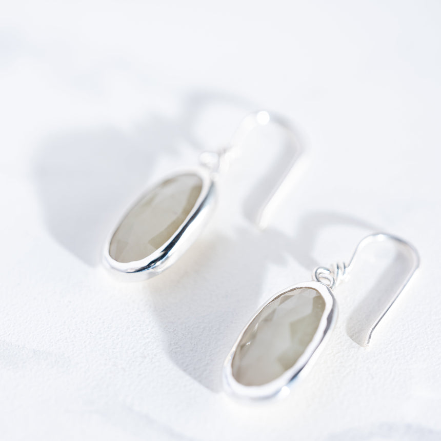 Sara Thompson - Large Pale Yellow Sapphire Earrings Earring Day in the Life Gallery 