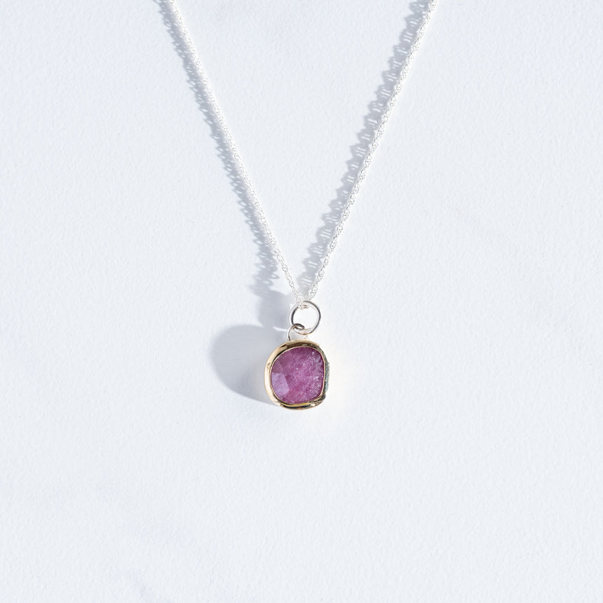 Sara Thompson - Round Pink Sapphire Necklace Necklace Day in the Life Gallery 
