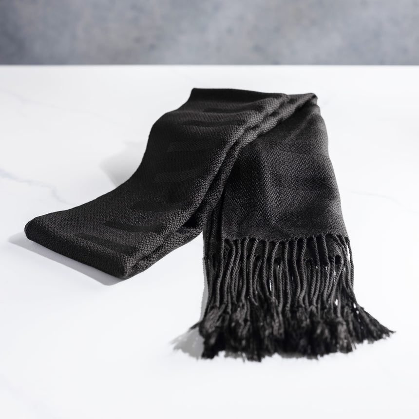 Tom Poirier - Handwoven Black Tencel Scarf Scarf Day in the Life Gallery 